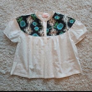Myrtle Addie Blouse Blue Daisy/Floret
